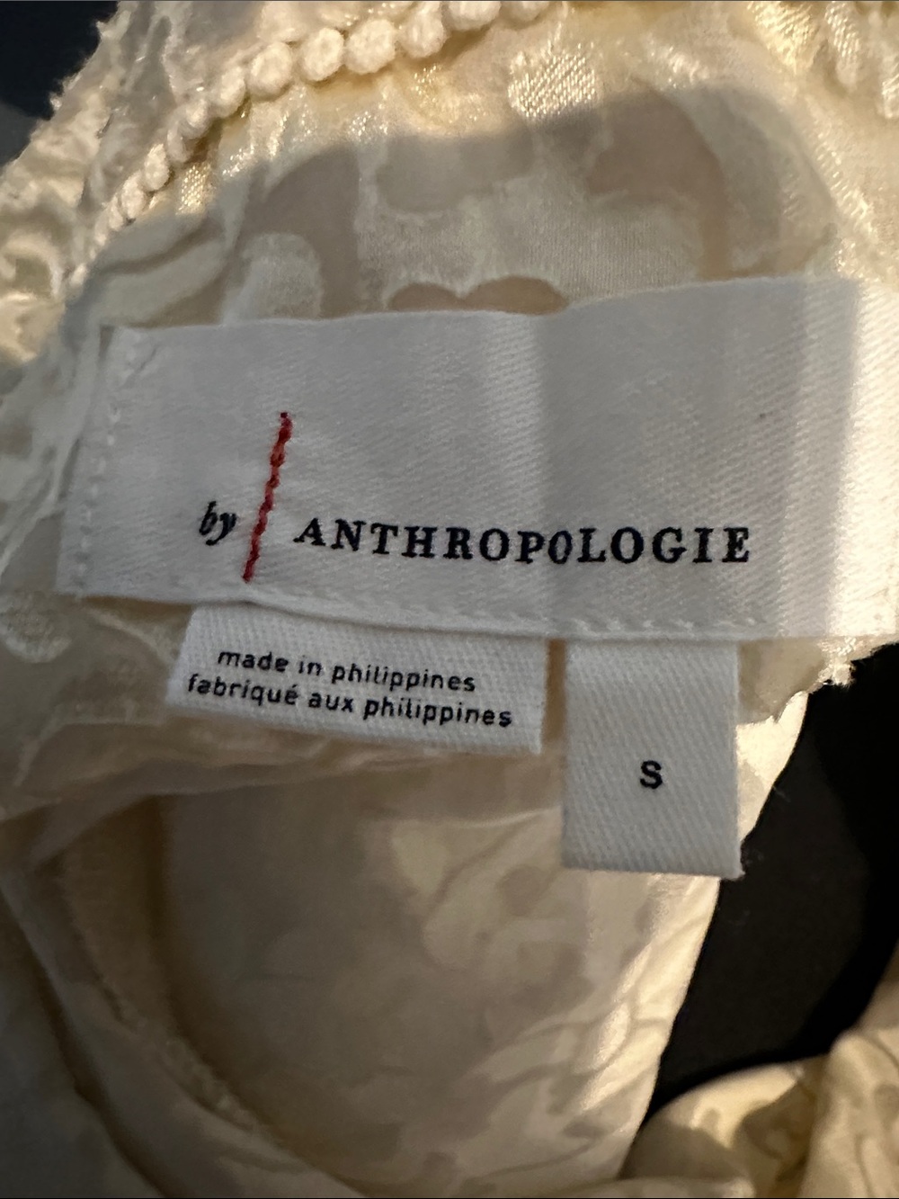 Anthropologie Ivory Lace Button-Front Blouse - Picture 2 of 9